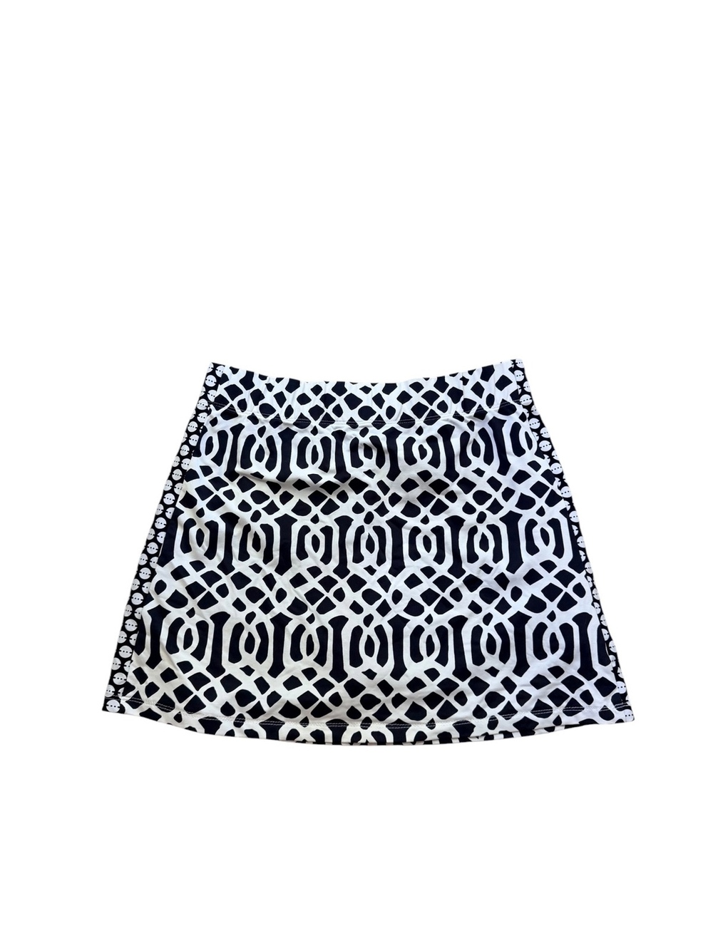J.McLaughlin Black White Geometric Trellis Print Skort Women's XS Pull-On Golf